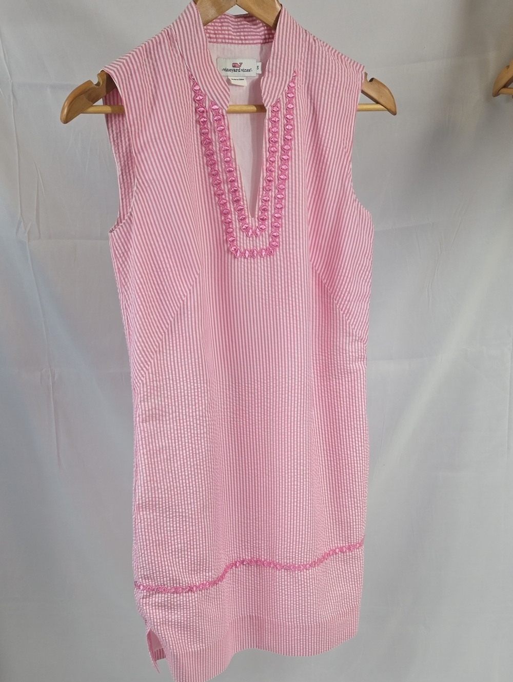 Vineyard Vines Pink Striped Blouse with Embroidered Trim 6